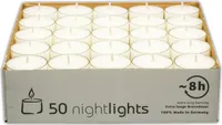 50 Stück Teelichter 8 Stunden Brenndauer Kerze Windlicht weiß Teelicht Paraffin ohne Duft