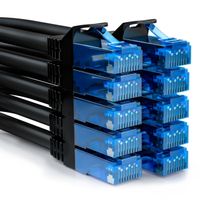 deleyCON 10x 0,25m CAT6 Netzwerkkabel Set - U-UTP RJ45 CAT-6 LAN Kabel Patchkabel Ethernetkabel DSL Switch Router Modem Repeater Patchpanel - Schwarz