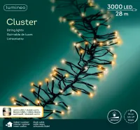 Lumineo Lichterkette CLUSTER 3000 LED 28 m, warm weiß + klassisch warm