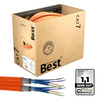 100 m CAT.7 Verlegekabel Duplex Germany B.e.s.t  , Netzwerkkabel Kupfer LAN 1000Mhz S/FTP6 BEST Cat
