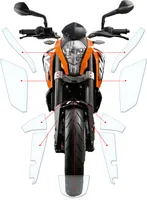 Lackschutzfolie Steinschlagschutz passend für KTM Duke 125/390 2011-2016
