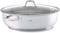 Fissler / Edelstahl-Bräter (8,8 L - Ø 38 cm) großer ovaler Schmortopf, mit Glas-Deckel, backofen-& spülmaschinengeeignet - Induktion