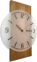 FLEXISTYLE Wanduhr groß Geometrisch 40cm ohne tickgeräusche Holz holzoptik Wohnzimmer jugendzimmer (Eiche/Eisweiß)