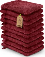 Frottier Waschhandschuhe 10er Pack 15x21cm, 100% Baumwolle, Bordeaux rot