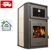 Kaminofen, Holzofen Wasserführend mit Backfach Balkan Energy, Modell Rosana Ceramic, 18.56kW - 24.56kW