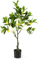 COSTWAY Sztuczne drzewko cytrynowe 80cm, lipa z doniczką i 9 cytrynami, sztuczna roślina, roślina cytrusowa, drzewko cytrynowe, zielone, żółte