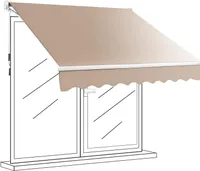 GOPLUS 245x200cm Gelenkarmmarkise, Klemmmarkise, Terrassenmarkise Balkonmarkise Sonnenschutz mit Handkurbel, Balkon