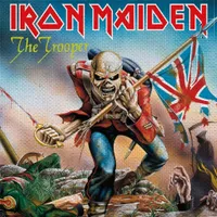 Iron Maiden - Výtisk na plátně "The Trooper" PM6435 (40 cm x 40 cm) (Červená/modrá/zelená)