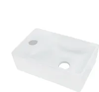Aloni Keramik Design Handwaschbecken Weiß Hahnloch Links 30 x 18,5 x 9,5 cm