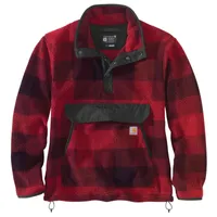 Carhartt RELAXED FIT FLEECE PULLOVER 104991, Farbe:oxblood plaid, Größe:L