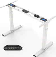 ALLDREI AD2 höhenverstellbarer Schreibtisch, elektrisch stufenlos Höhenverstellung, mit 4 Speicher-Steuerung, 2 Motoren, 2-Fach-Teleskop (Weiß)