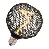 OSRAM DECOR LED Globe se spirálovým vláknem 3,5 W, 130 lm/1800 K z černého bezolovnatého čirého skla, příjemná teplá bílá 818 se závitem E27, stmívatelná, průměr 125 mm.