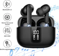 CMYbabee Bluetooth Kopfhörer, In Ear Kopfhörer Kabellos Bluetooth 5.3 mit Tiefer Bass, Kabellose Kopfhörer Noise Cancelling Earbuds mit 4 ENC Mic, IPX7 Wasserdicht Ohrhörer, USB-C, Schwarz