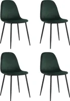 Lina® Napoli Esszimmerstuhl, komfortabler Sitz für Wohnzimmer und Esszimmer, Samtbezug - 4er Set - Grün