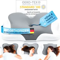 Glückstoff® Orthopädisches Kissen [Innovationspreis für Ergonomie nominiert] Kopfkissen Nackenschmerzen aus Memory Foam | Nackenstützkissen