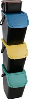 Go Practic Set von 3+1 Mülleimer Stapelbox  Abfalltrennsystem zur Mülltrennung in der Küche Abfallsystem Mülltrennsystem 3x25 l + 1x4,5 l