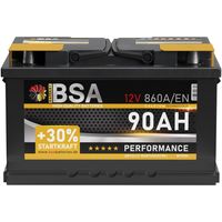 BSA Autobatterie 90Ah 12V 860AEN +30% Startleistung Batterie ersetzt 80Ah 85Ah 88Ah