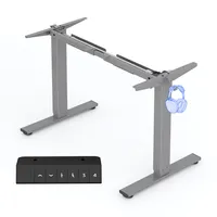 FlexiSpot E1 Lite Höhenverstellbarer Schreibtisch Gestell mit 2 Haken und Höhenmemory-Funktion&LED-Höhenanzeige,Elektrisch Tischbeine Grau