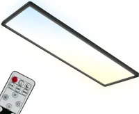BRILONER SLIM LED Panel, Fernbedienung, Dimmbar, CCT Farbtemperatursteuerung, Flaches Design, schwarz, 58 x 20 x 3 cm