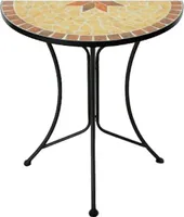 Beistelltisch AMARILLO halbrund - 60 x 30 cm - Mosaik Garten Deko Blumen Tisch
