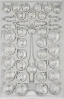39 tlg. Glas-Weihnachtskugeln Set in Ice Weiss Silber Komet