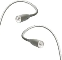 kalb | LED Bettleuchte Aluminium silbergrau warmweiß Leseleuchte Nachttischlampe