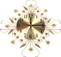 Wanduhr Blume Dekorative Runde Uhr Modern Metall Wohnzimmer Decor Gold
