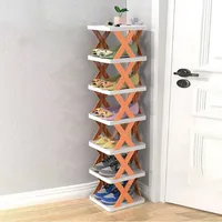 360Home Einfaches Schuhregal abnehmbar Orange 7 Ebenen