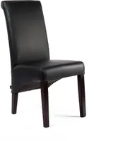 SIX  Esszimmer Echt Lederstuhl Felice | Leder schwarz - wenge - Lederstühle Stuhl Stühle Federkern