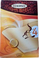 Konos 100 Kaffeefilter, Filterpapier Gr. 4, 1x4 Filter Naturbraun für Kaffeemaschine
