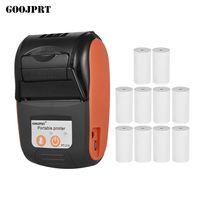 GOOJPRT PT-210 Tragbarer 58-mm-Thermodruck Etikettendrucker Etikettendrucker Belegdrucker über Bluetooth-Verbindung Mit 10Rollen-Thermopapier, Orange