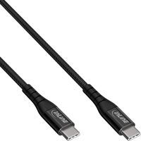 InLine® USB 2.0 Kabel, USB-C Stecker/Stecker Schnellladekabel 100W, textil schwarz, 1m
