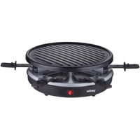 Raclette & Grill für 6 Personen Luga60 Wëasy, abnehmbare Grillplatte, leicht zu reinigen, 6 Pfannen mit Antihaftbeschichtung, spülmaschinenfest, schwarz, 900 W