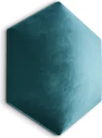 Muralo Polsterpaneel HEXAGON Wandpolster Wandkissen Bettkopfteil Wandpaneel Magic Velvet Meerfarbe 2223 35cm x 40cm