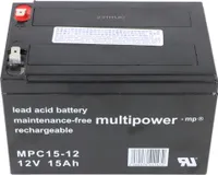 MultiPower MP15-12C Blei Akku mit Faston 6,3 mm 12V, 15000mAh, MPC15-12