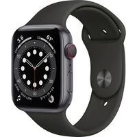 Apple Watch Series 6 (GPS + Cellular), 44 mm hliníkový športový remienok, vesmírne sivá a čierna