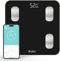 Belko® Personenwaage Digitalwaage Waage 13in1 Körperfettwaage Körper Analysewaage BIA - schwarz