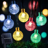 9.5M Lichterkette Außen Solar Glühbirnen LED Lichterketten, Innen Außen Weihnachten Beleuchtung Outdoor Garten Deko, Bunt