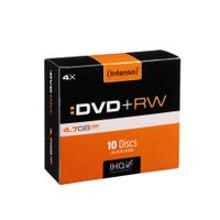 Intenso Wiederbeschreibbare DVD - DVD+RW Rohling - 4,70 GB - 4x Schreibgeschwindigkeit - 10er Slim Case - 120mm
