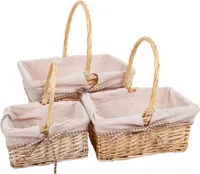 WANDERLUST DECO Set mit 3 weiß gefütterten Weidenkörben