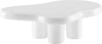 SalesFever Couchtisch | wolkenförmig | Tischplatte matt lackiert | Fiberglas | B 123 x T 89 x H 35 cm | weiß