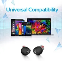 Promate Trueblue.black douszne słuchawki Bluetooth z etui ładującym czarny zestaw słuchawkowy