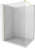 Mexen Kioto Duschabtrennung Walk-in 140 x 200 cm, transparent 8 mm, gebürstetes Gold - 800-140-101-55-00