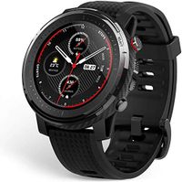 Amazfit Stratos 3 Smartwatch Sportuhr mit 1,34 Zoll MIP-Display, 19 Sportmodi, GPS- und Musikspeicher, 5 ATM wasserdicht, Herren Fitness Tracker, Schwarz