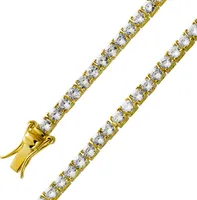 Tennisarmband Silber 925 Gelbgold vergoldet weiße Zirkonia  22