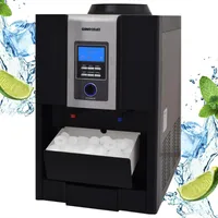 Syntrox Germany Eiswürfelmaschine Snaxa mit Heiß- & Kaltwasserspender – Multifunktionales Gerät für Küche & Büro, 10 kg Eiswürfel/Tag, LCD-Display