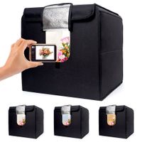 Caliyo Fotobox, Fotobox 40x40cm zum fotografieren lichtzelt lightbox dimmbar fotozelt, 128 LED 3 Farbtemperatur produktfotografie foto box