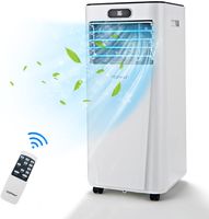 COSTWAY 4in1 mobile Klimaanlage 7000BTU/2,1kW für 65m³ Klimagerät 54 dB Entfeuchter Nachtfunktion tragbar Ventilator inkl. Frontanzeige, Fernbedienung, 24H Timer, Abluftschlauch, R290