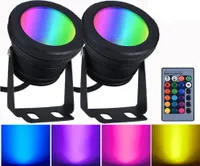 2x 10W LED RGB Unterwasser Strahler Teich Pool Licht Dimmbarer Flutlicht Spotlight für Garten Landschaft Brunnen Aquarium Beleuchtung