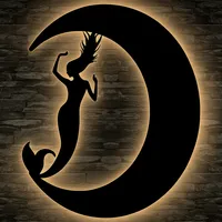 Meerjung frau Schlummerlicht Nachtlicht Seejungfrau in Mond in Buche #89